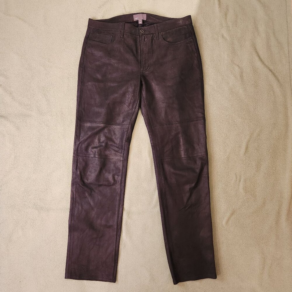 Vince Black Nubuck Leather Pants